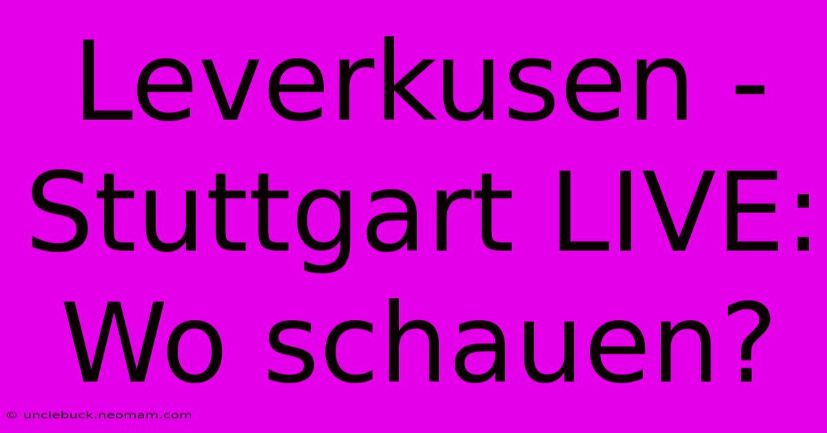 Leverkusen - Stuttgart LIVE: Wo Schauen?