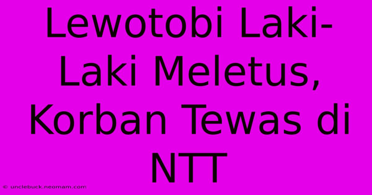 Lewotobi Laki-Laki Meletus, Korban Tewas Di NTT 