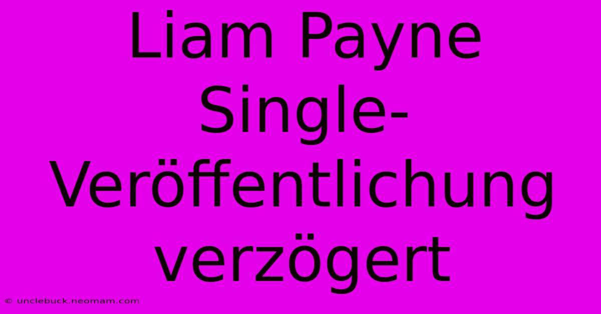 Liam Payne Single-Veröffentlichung Verzögert