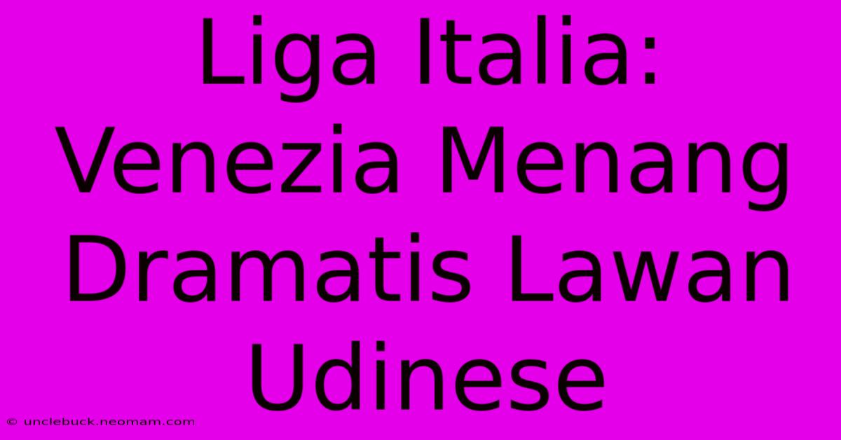 Liga Italia: Venezia Menang Dramatis Lawan Udinese