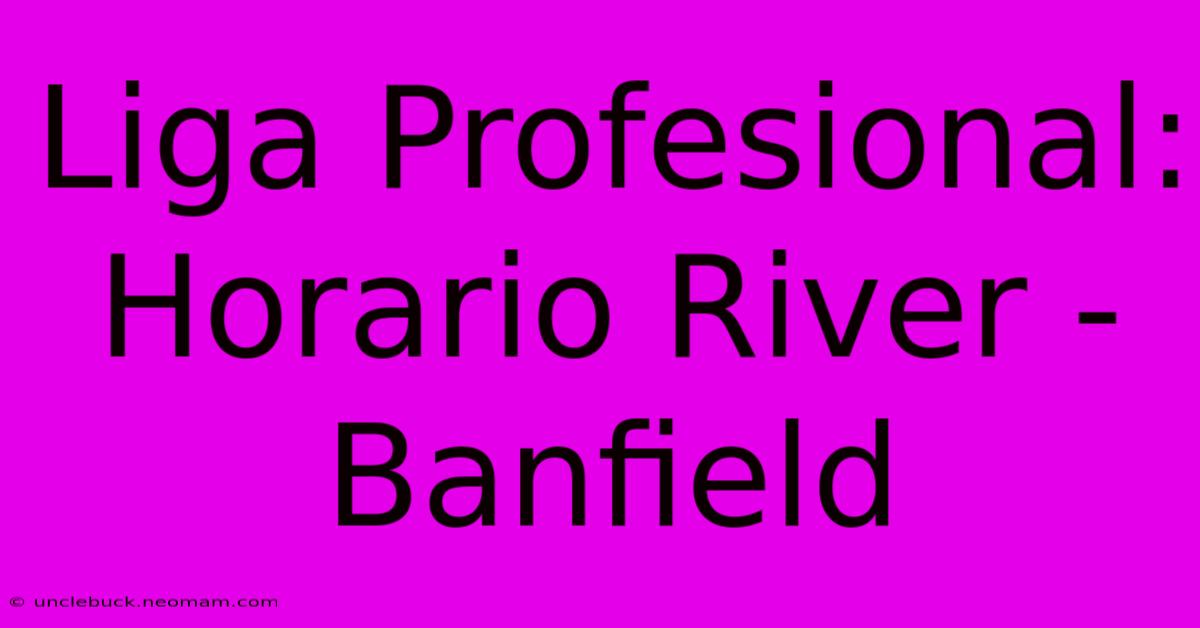 Liga Profesional: Horario River - Banfield 