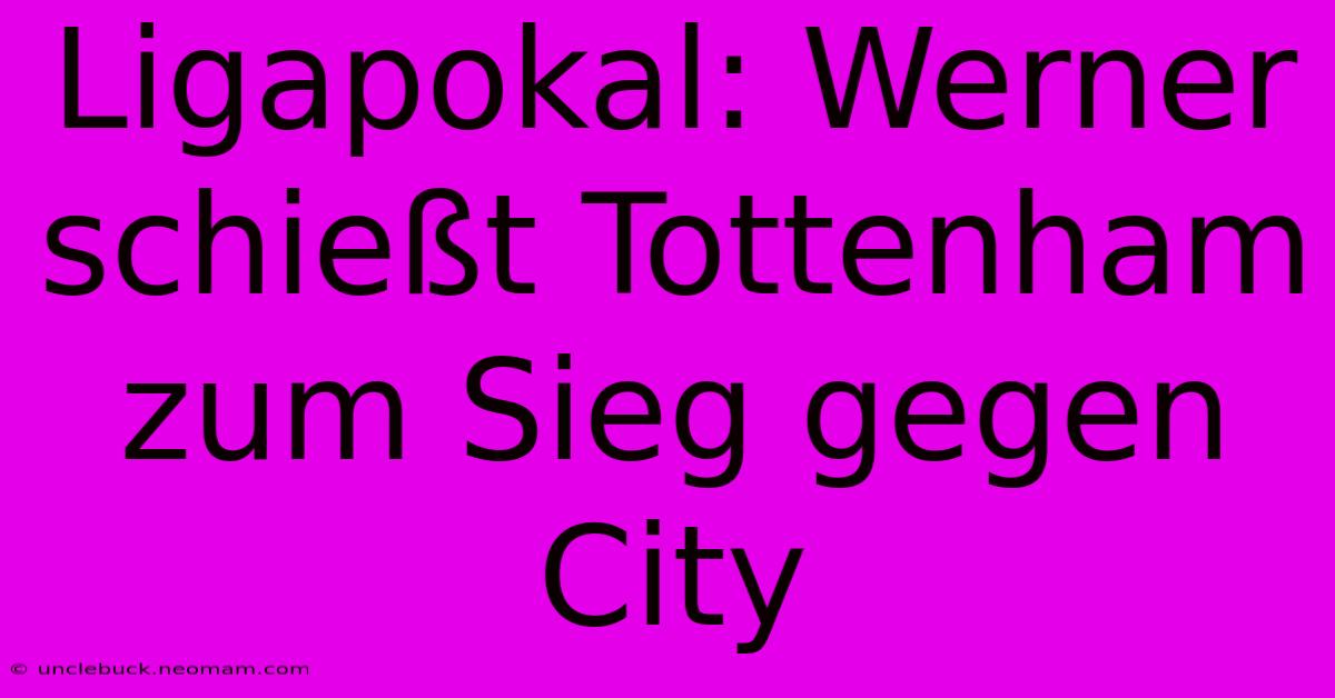 Ligapokal: Werner Schießt Tottenham Zum Sieg Gegen City