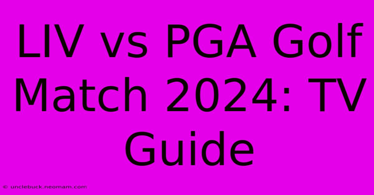 LIV Vs PGA Golf Match 2024: TV Guide