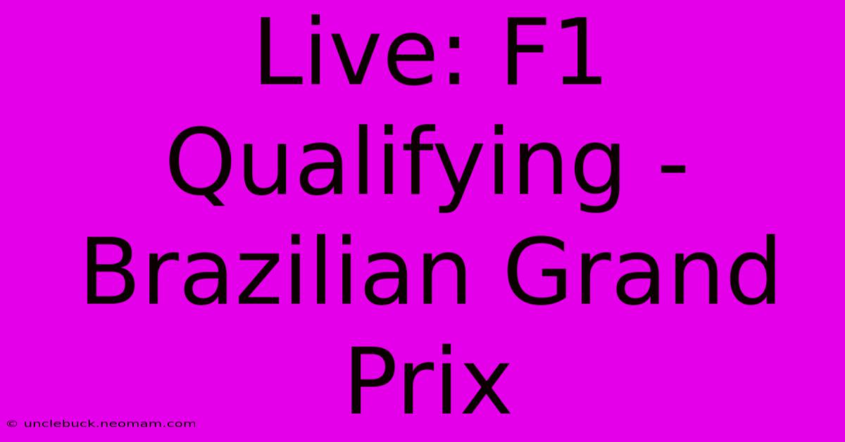 Live: F1 Qualifying - Brazilian Grand Prix 