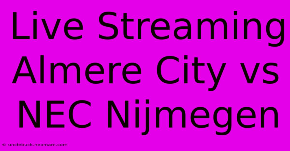 Live Streaming Almere City Vs NEC Nijmegen