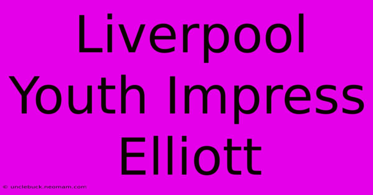 Liverpool Youth Impress Elliott