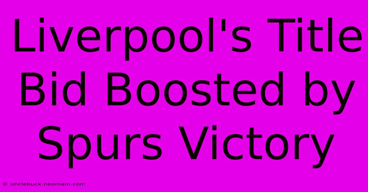 Liverpool's Title Bid Boosted By Spurs Victory