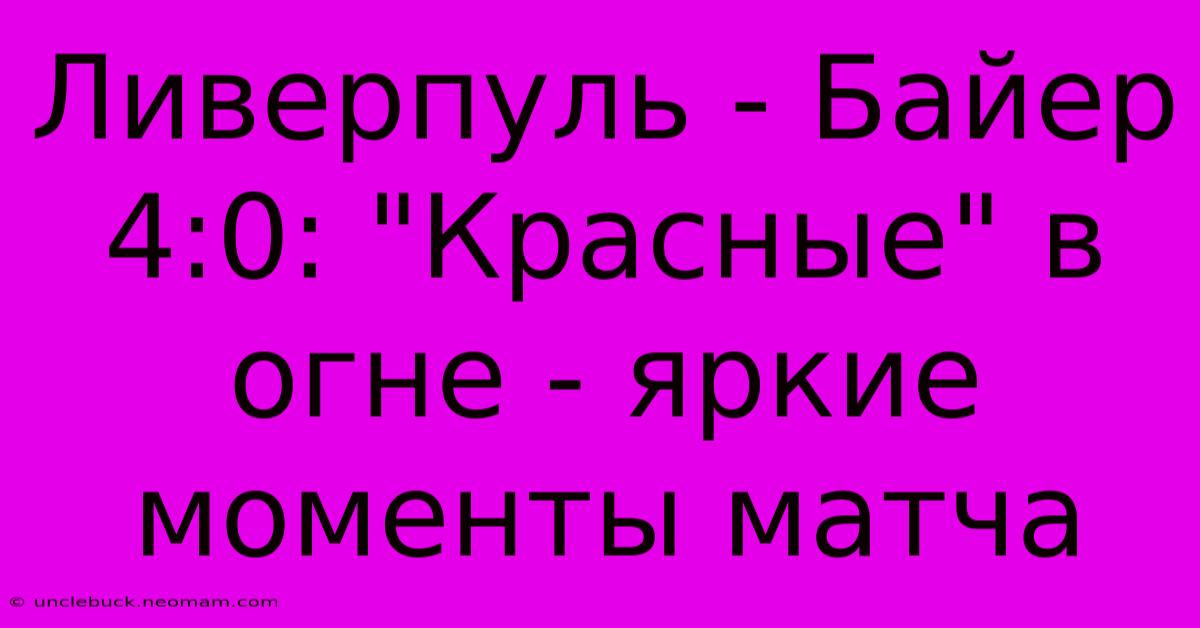 Ливерпуль - Байер 4:0: 