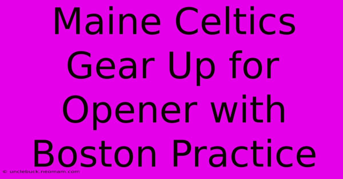 Maine Celtics Gear Up For Opener With Boston Practice 