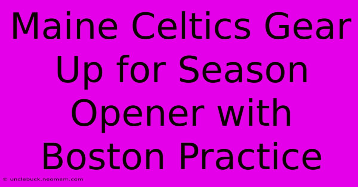 Maine Celtics Gear Up For Season Opener With Boston Practice