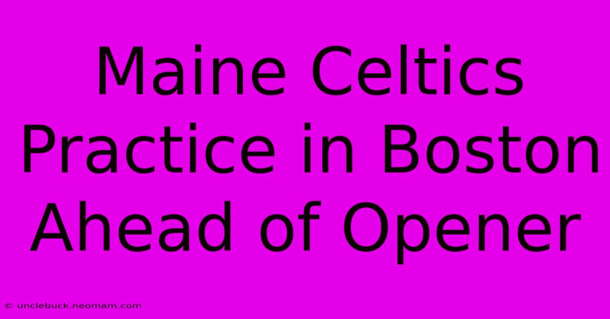 Maine Celtics Practice In Boston Ahead Of Opener