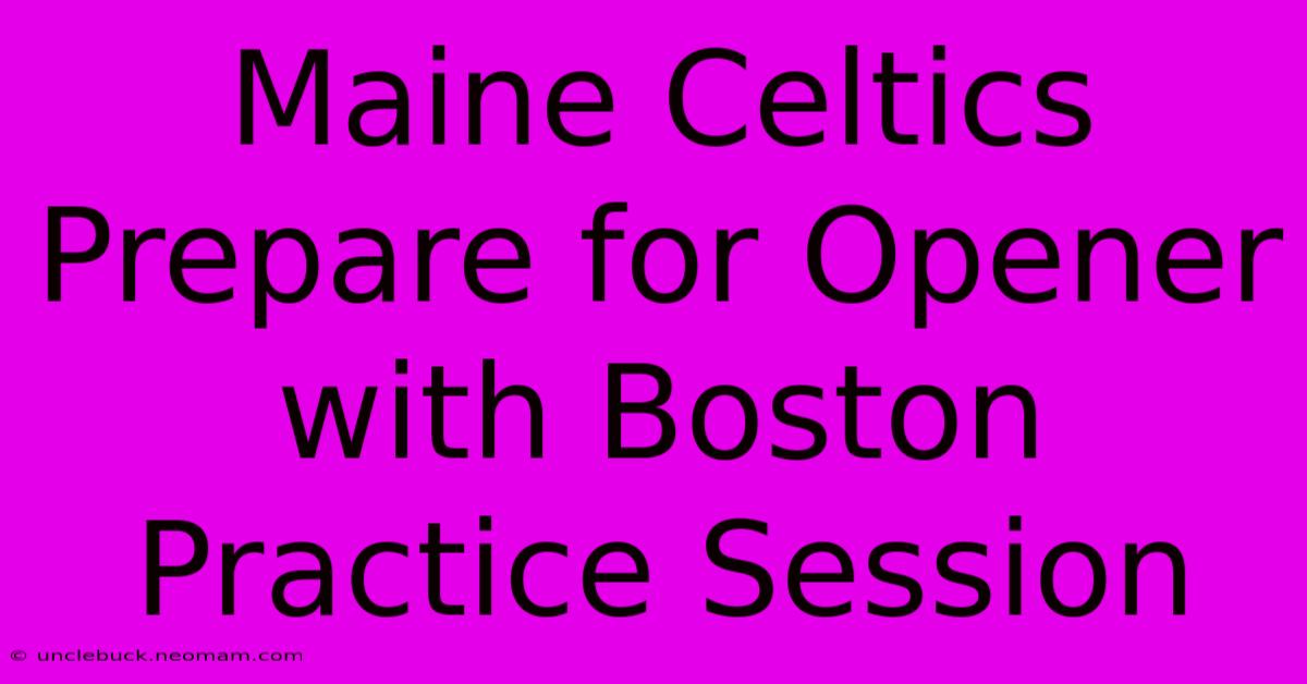 Maine Celtics Prepare For Opener With Boston Practice Session