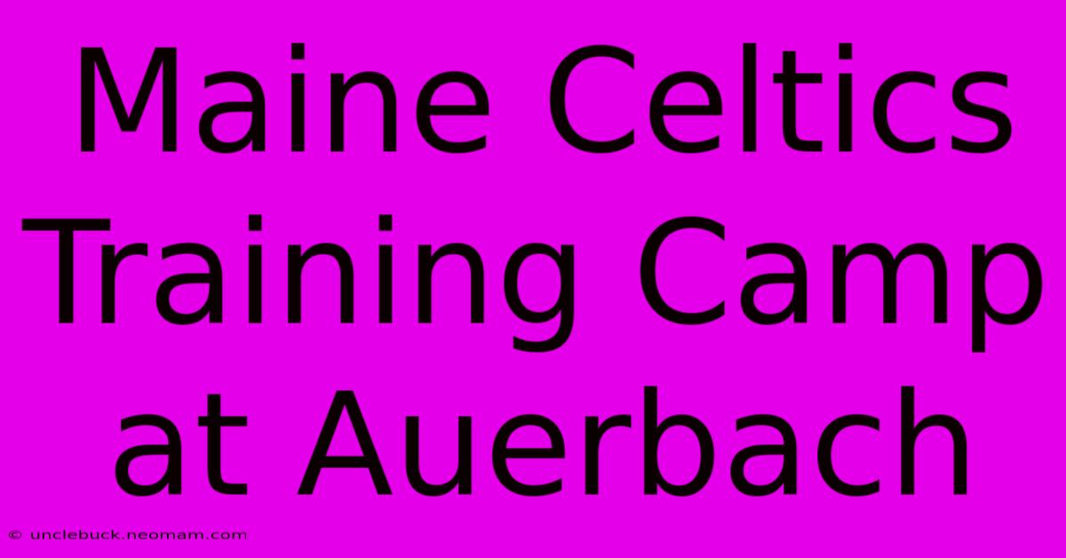 Maine Celtics Training Camp At Auerbach