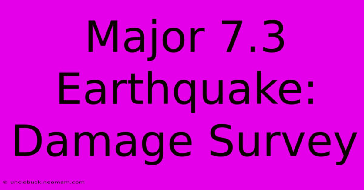 Major 7.3 Earthquake: Damage Survey