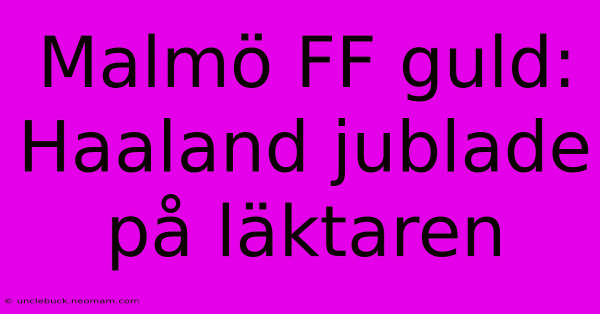 Malmö FF Guld: Haaland Jublade På Läktaren