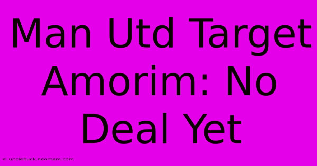 Man Utd Target Amorim: No Deal Yet