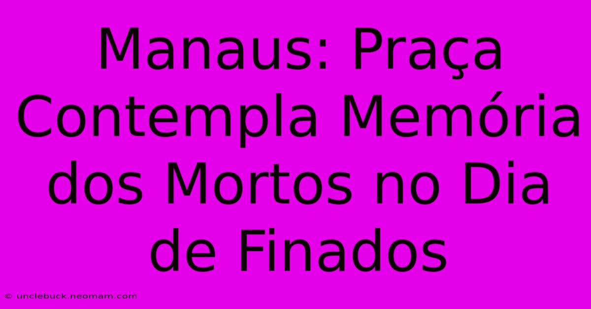 Manaus: Praça Contempla Memória Dos Mortos No Dia De Finados