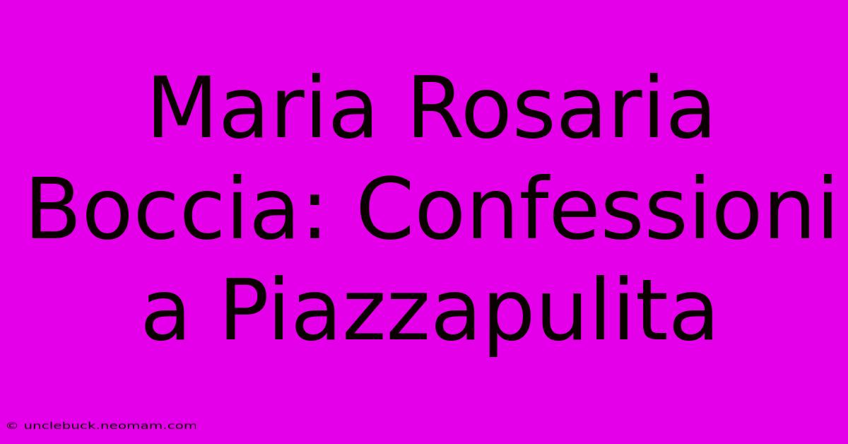 Maria Rosaria Boccia: Confessioni A Piazzapulita