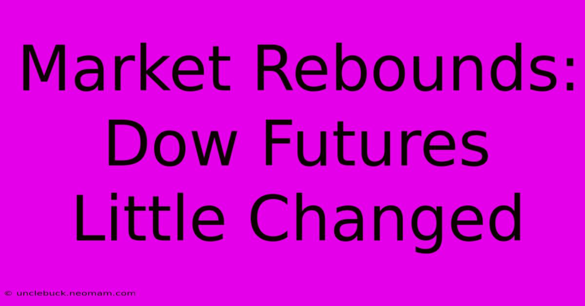 Market Rebounds: Dow Futures Little Changed