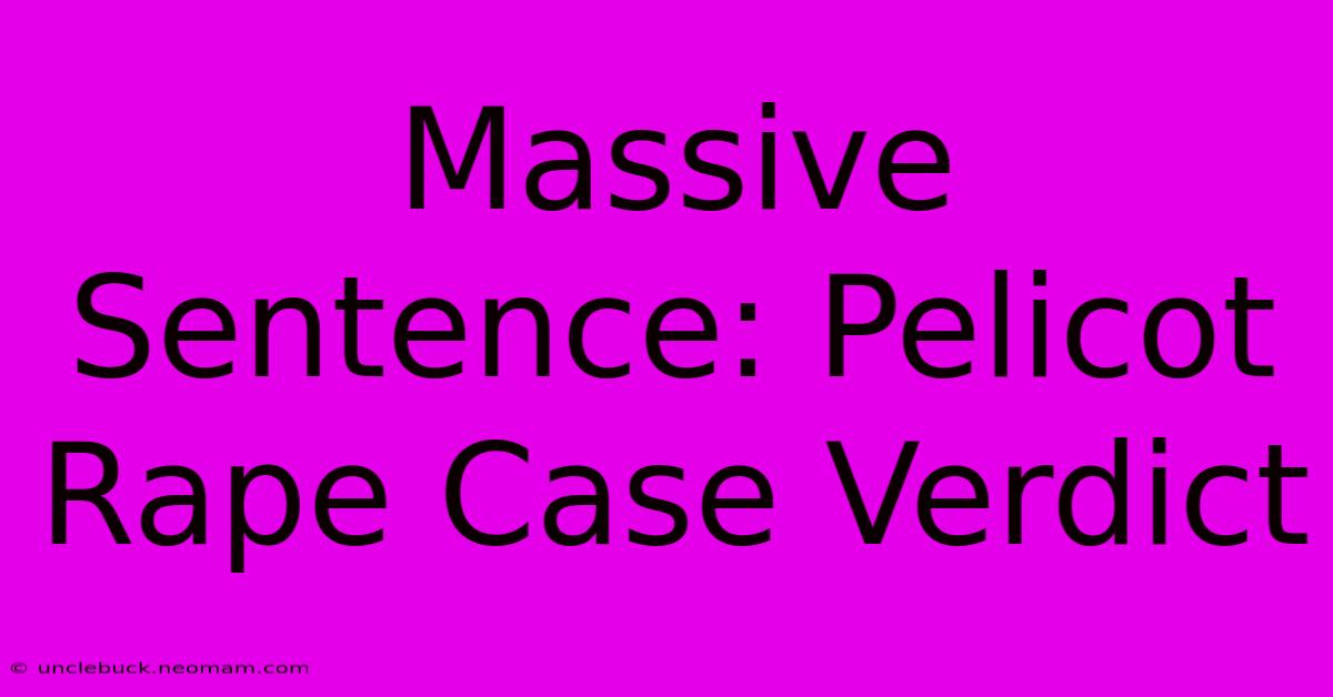 Massive Sentence: Pelicot Rape Case Verdict