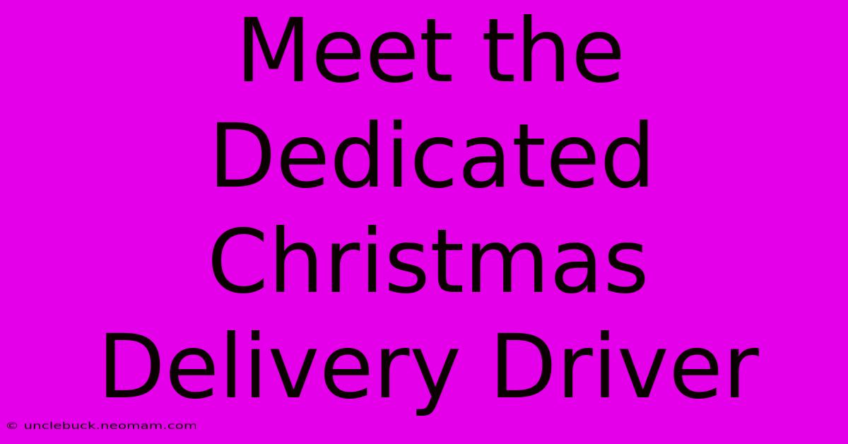 Meet The Dedicated Christmas Delivery Driver