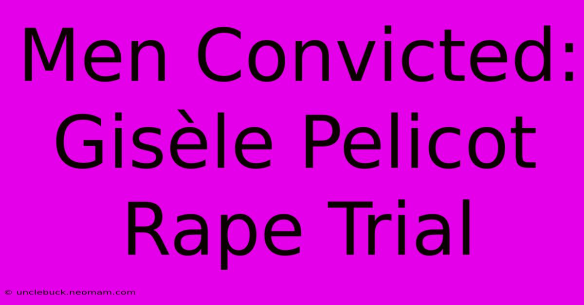 Men Convicted: Gisèle Pelicot Rape Trial