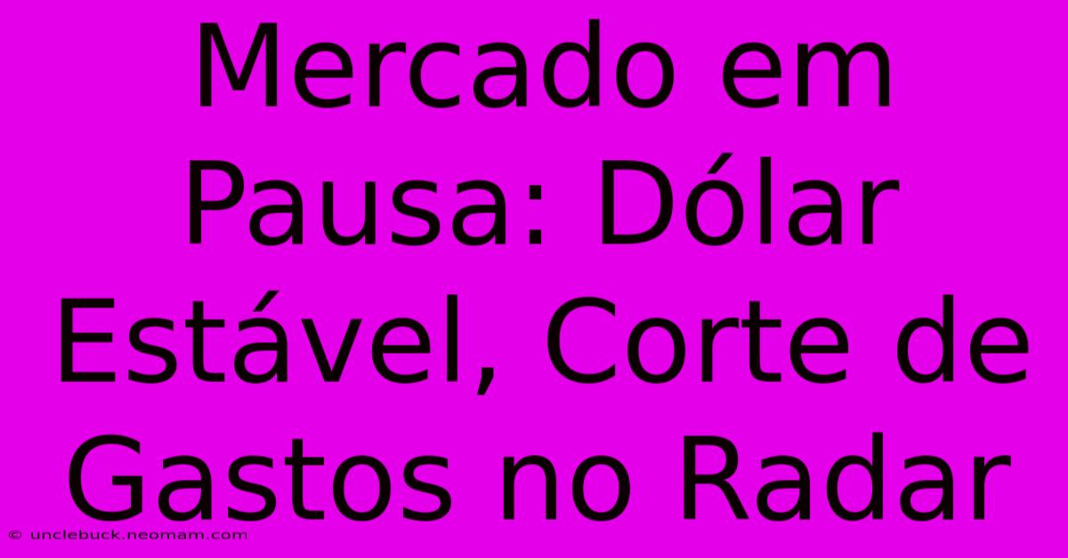 Mercado Em Pausa: Dólar Estável, Corte De Gastos No Radar