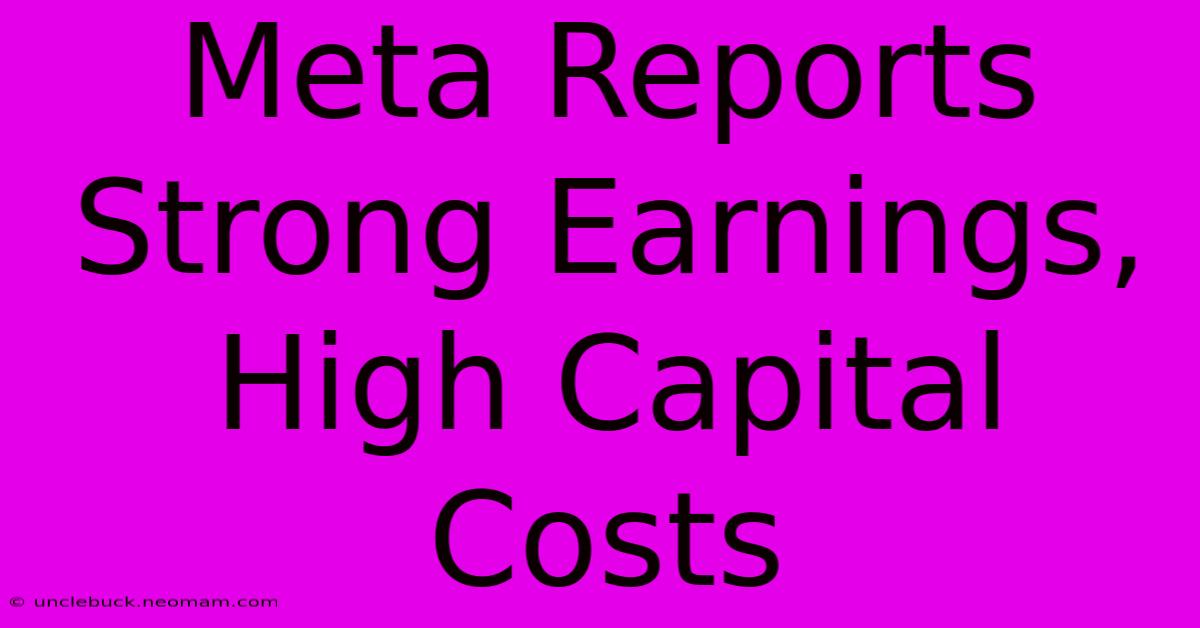 Meta Reports Strong Earnings, High Capital Costs