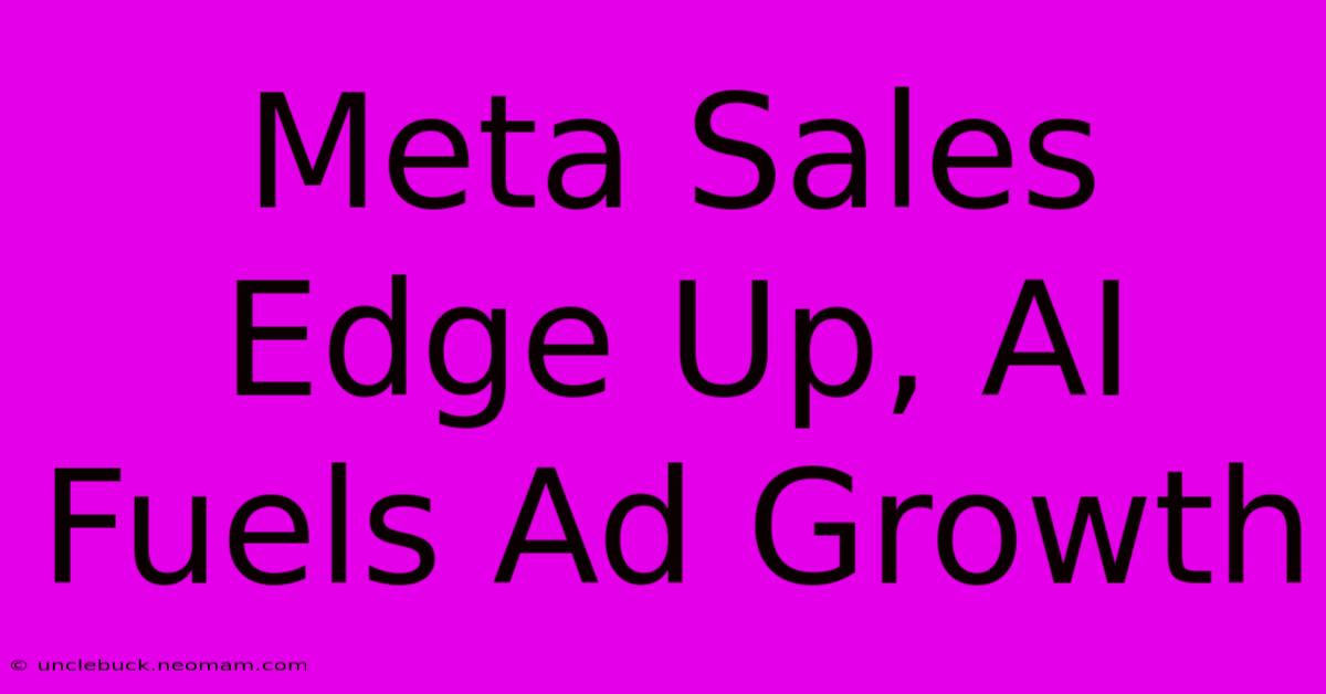 Meta Sales Edge Up, AI Fuels Ad Growth