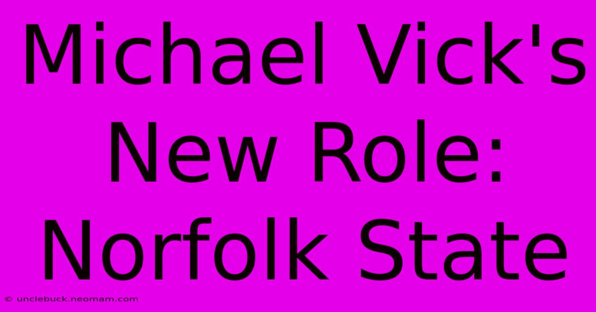 Michael Vick's New Role: Norfolk State