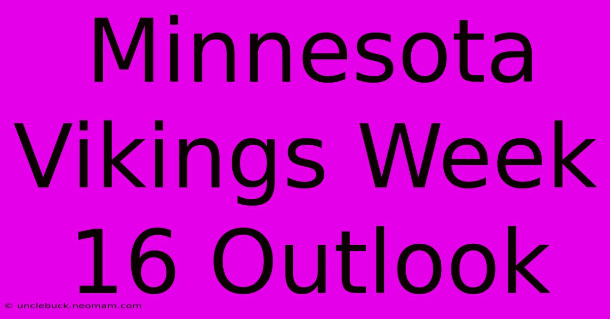 Minnesota Vikings Week 16 Outlook