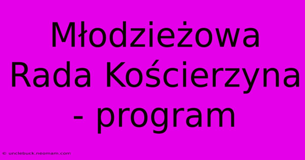 Młodzieżowa Rada Kościerzyna - Program