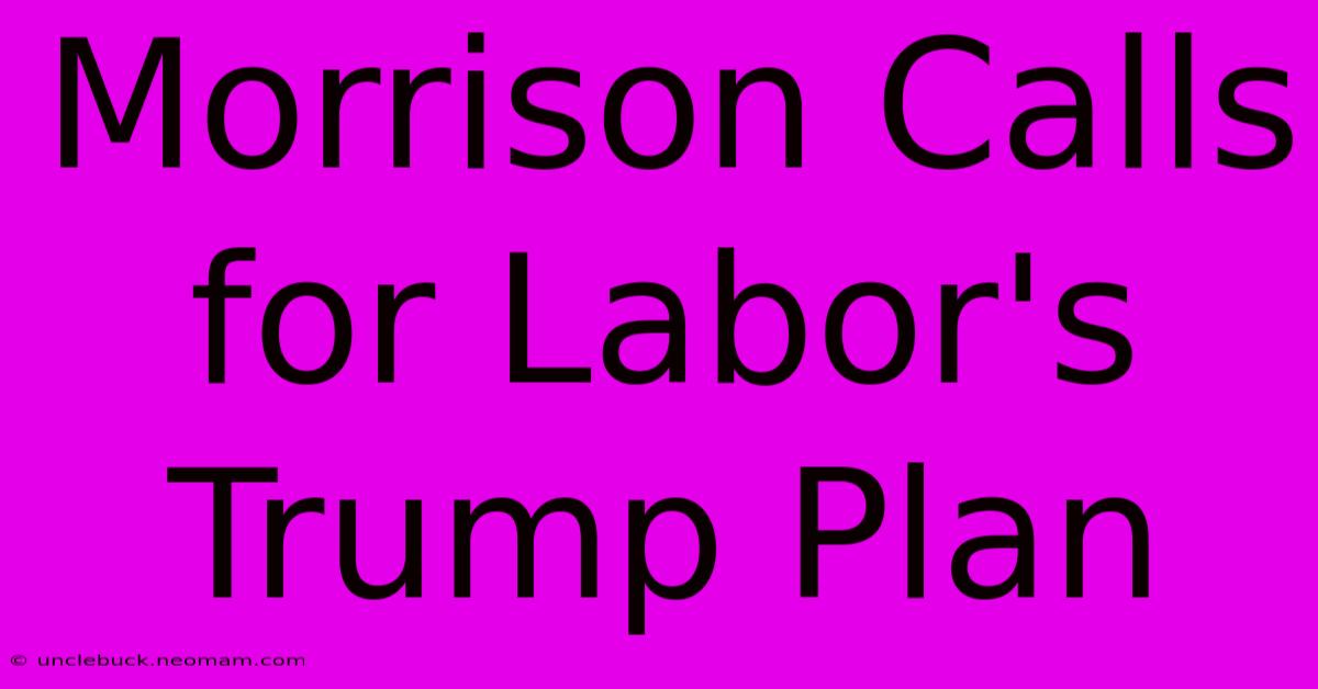 Morrison Calls For Labor's Trump Plan 