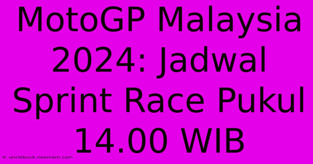 MotoGP Malaysia 2024: Jadwal Sprint Race Pukul 14.00 WIB 