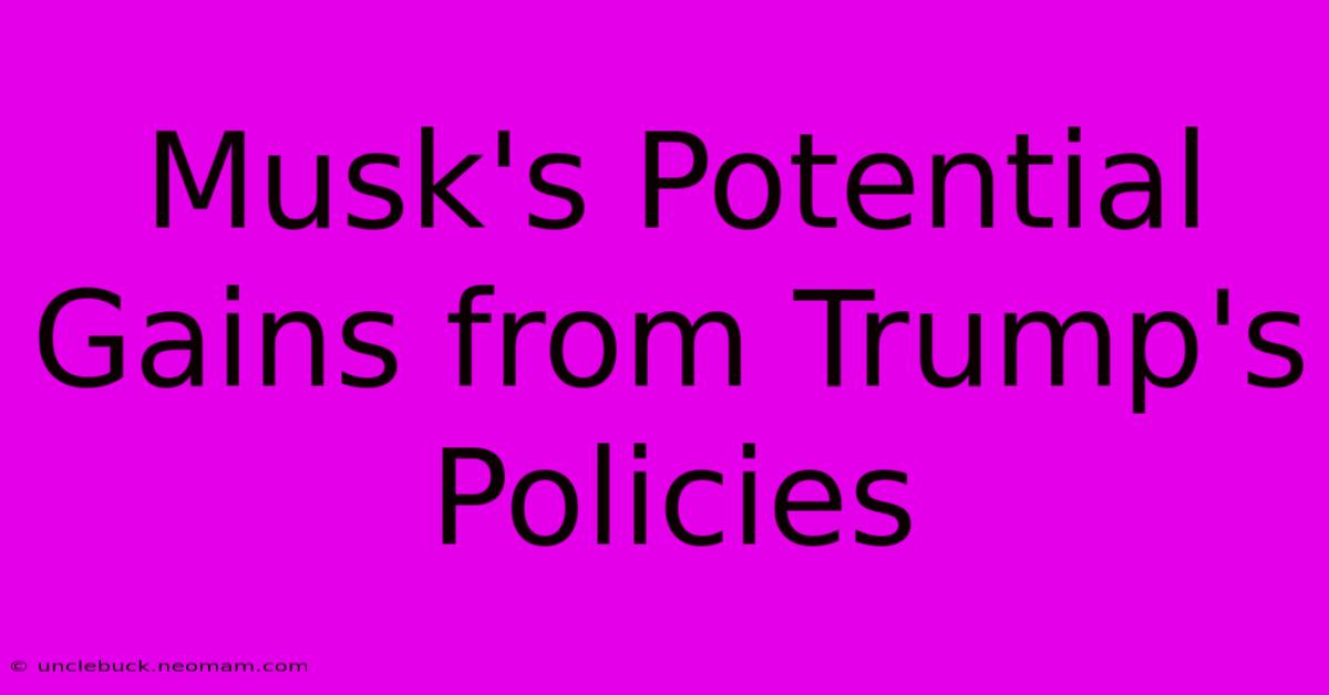 Musk's Potential Gains From Trump's Policies