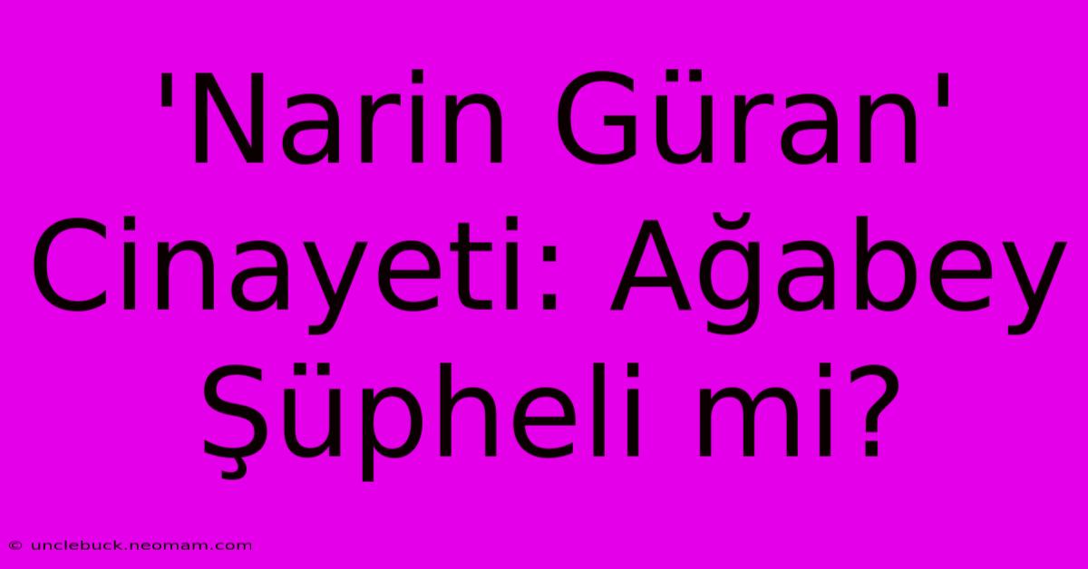 'Narin Güran' Cinayeti: Ağabey Şüpheli Mi?