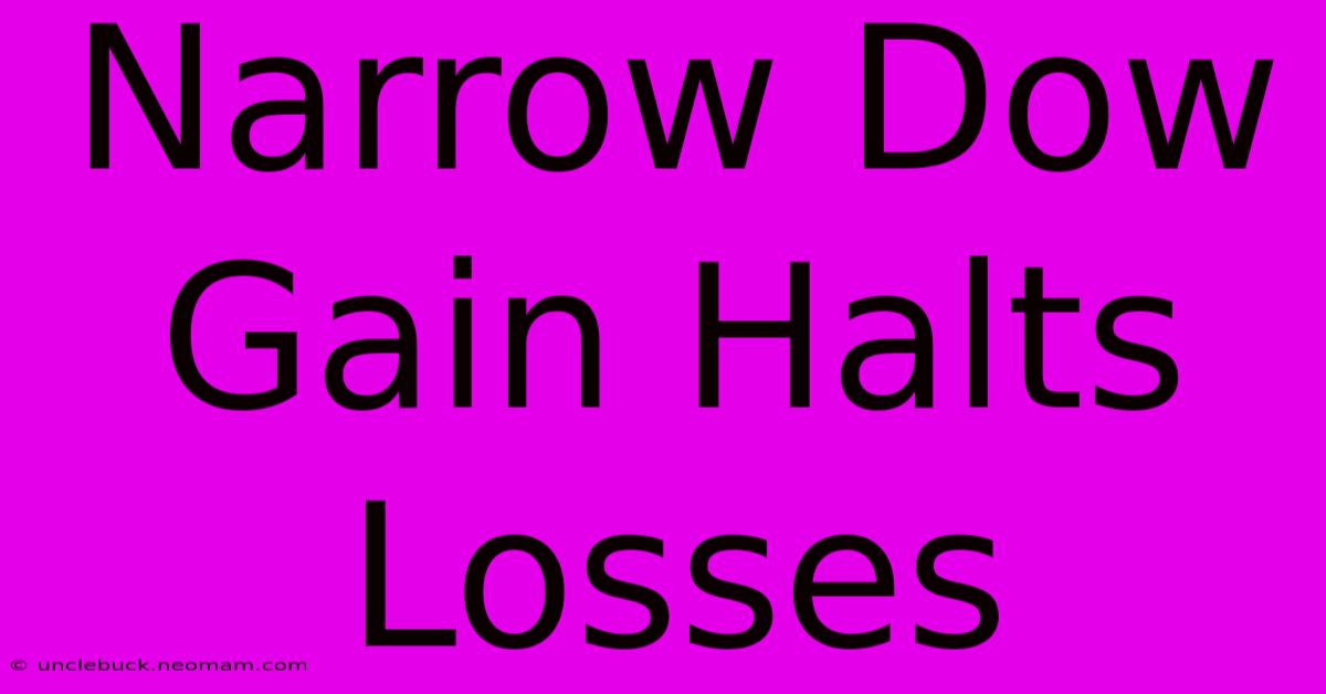 Narrow Dow Gain Halts Losses