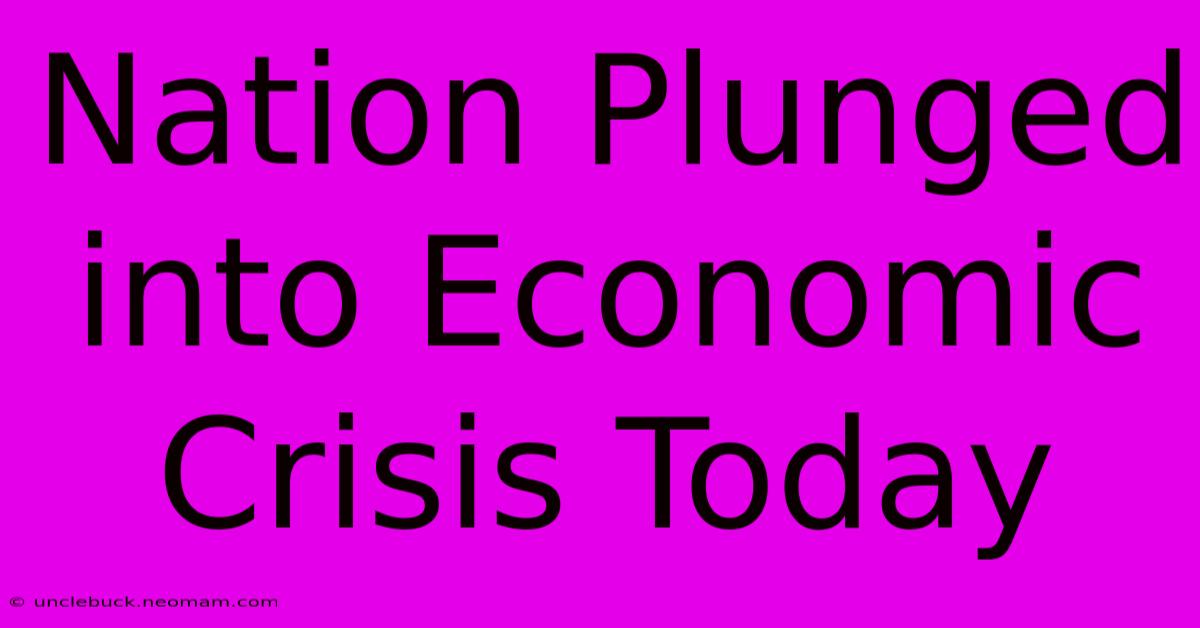 Nation Plunged Into Economic Crisis Today