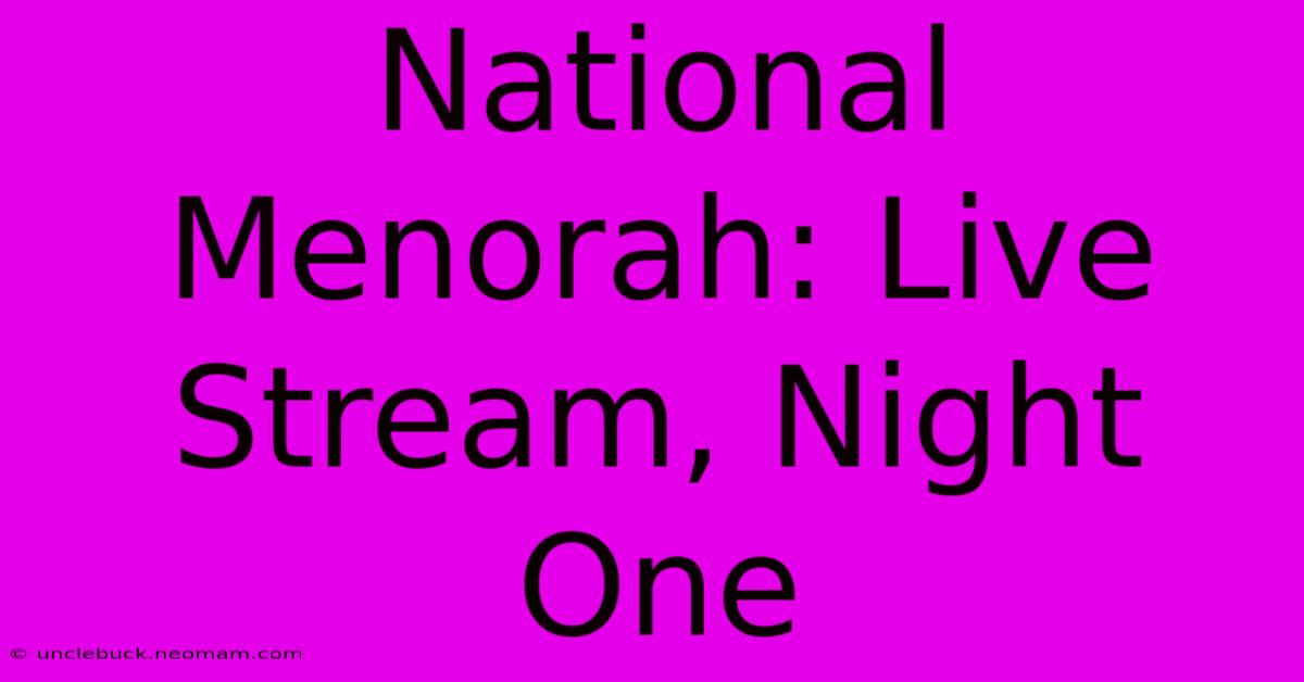 National Menorah: Live Stream, Night One