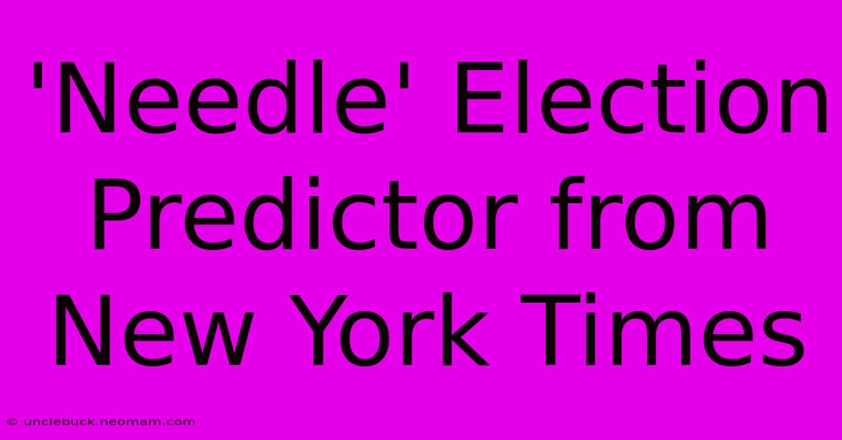 'Needle' Election Predictor From New York Times 