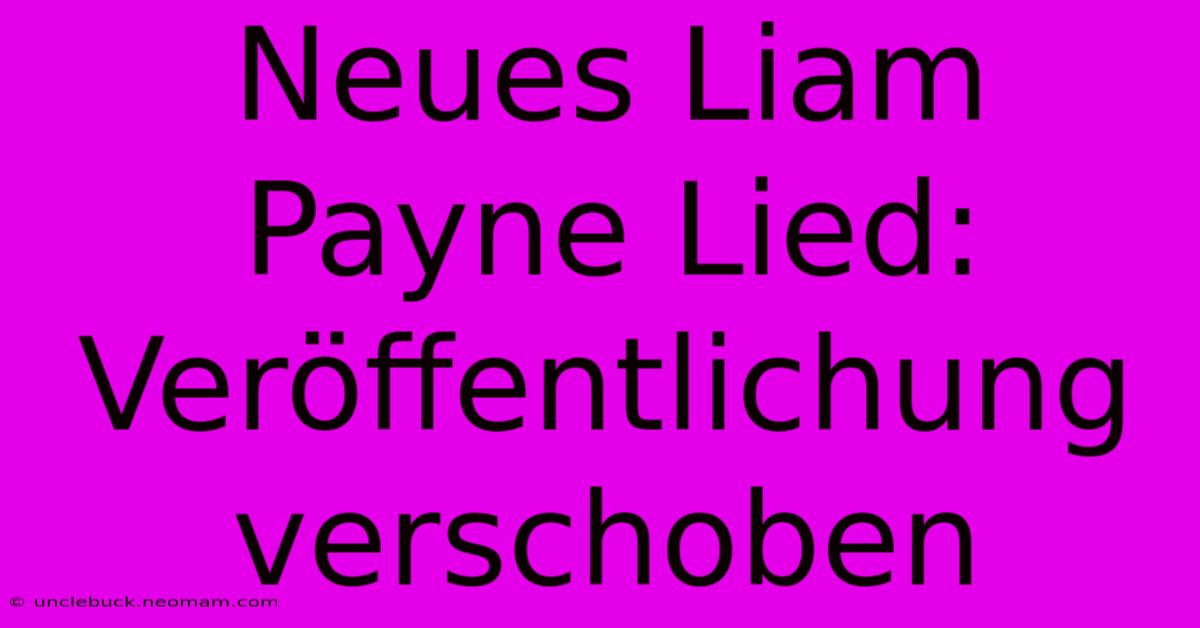 Neues Liam Payne Lied: Veröffentlichung Verschoben 