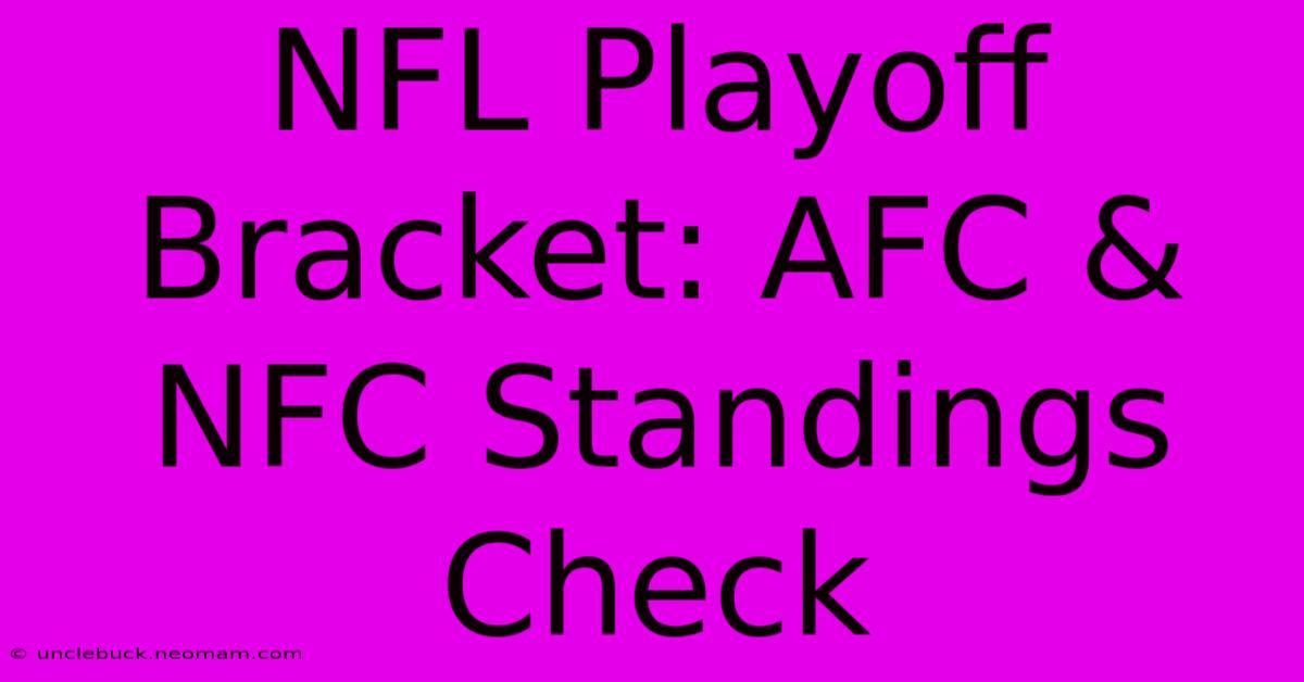 NFL Playoff Bracket: AFC & NFC Standings Check