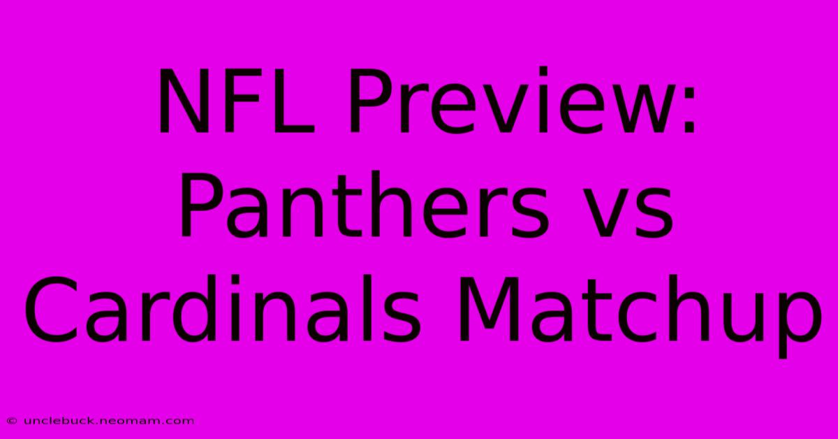 NFL Preview: Panthers Vs Cardinals Matchup