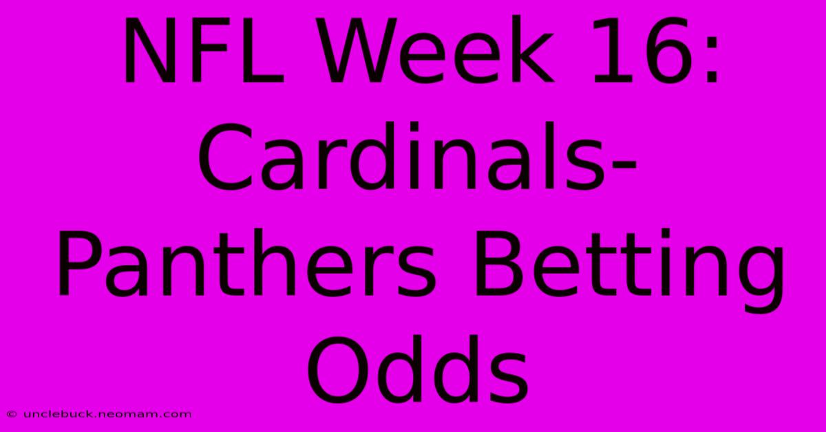 NFL Week 16: Cardinals-Panthers Betting Odds