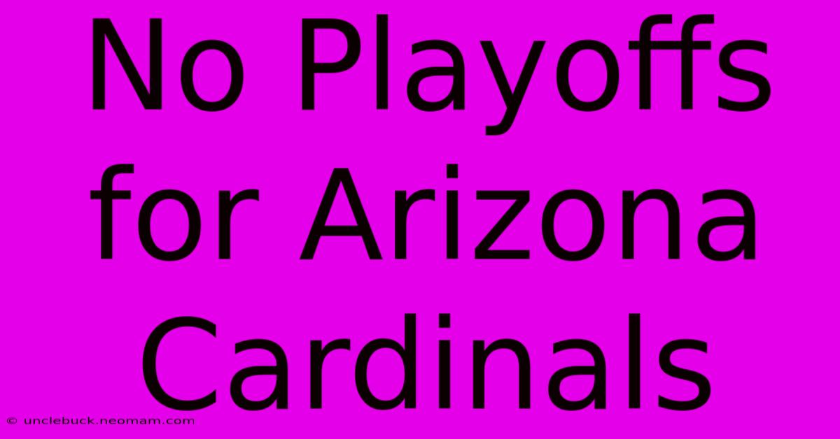 No Playoffs For Arizona Cardinals