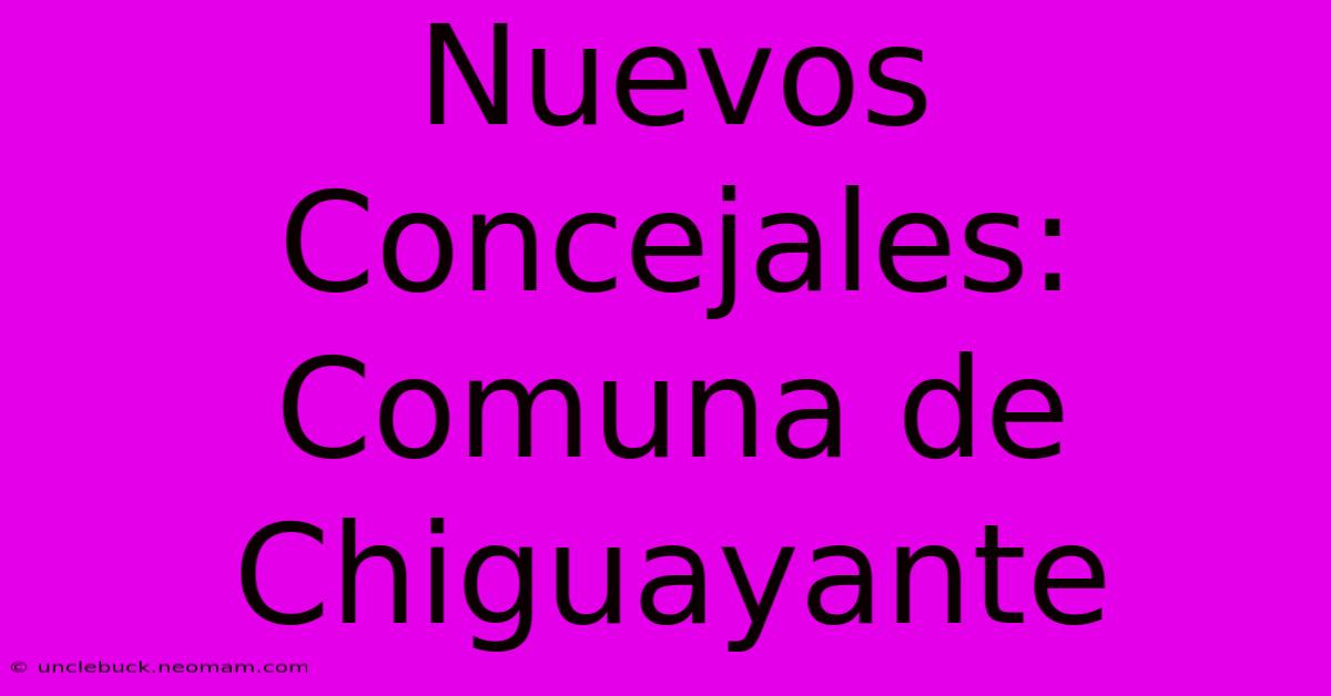 Nuevos Concejales: Comuna De Chiguayante 