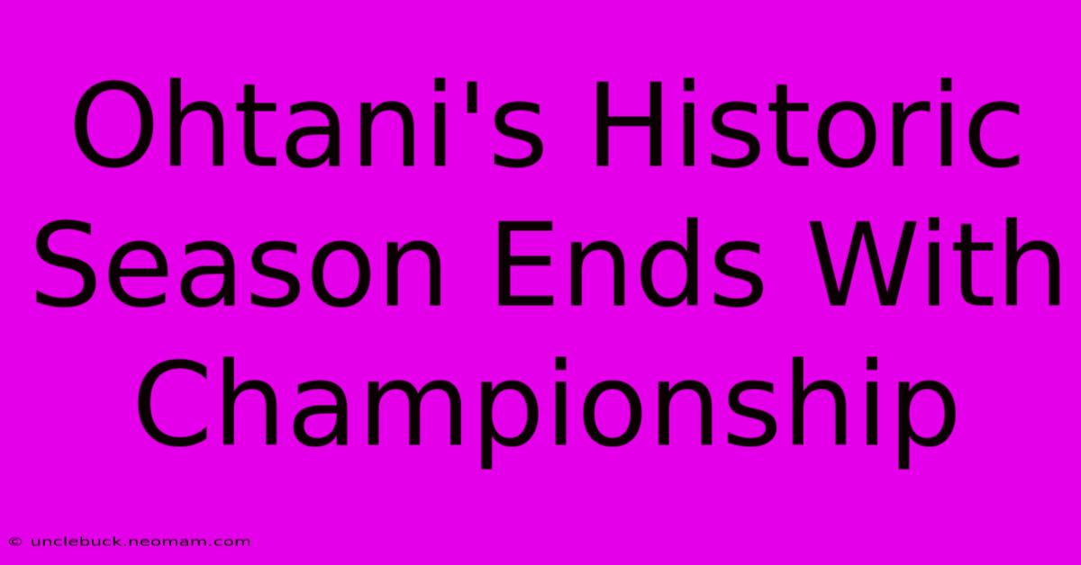 Ohtani's Historic Season Ends With Championship