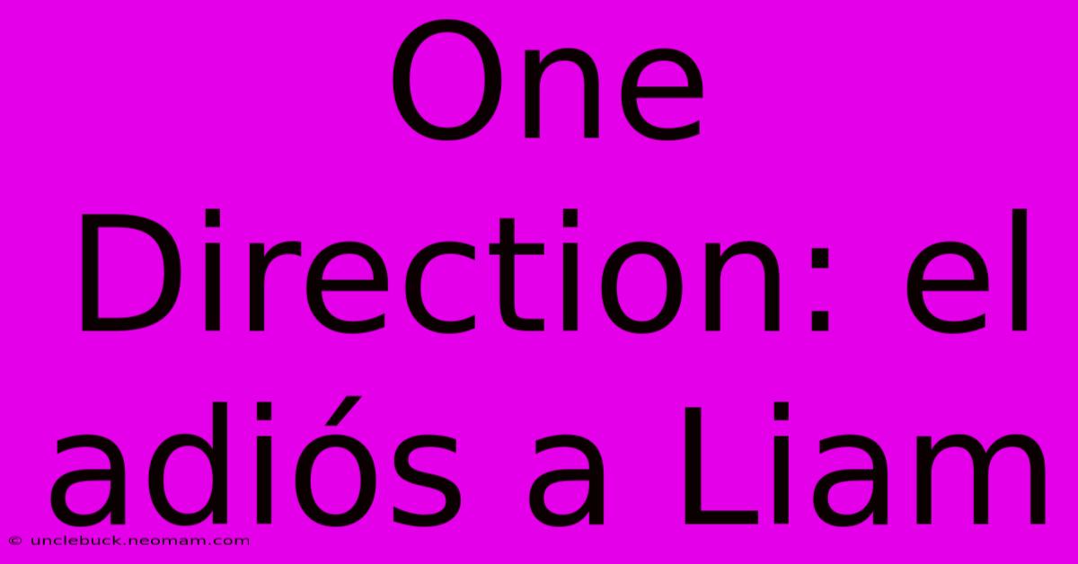 One Direction: El Adiós A Liam