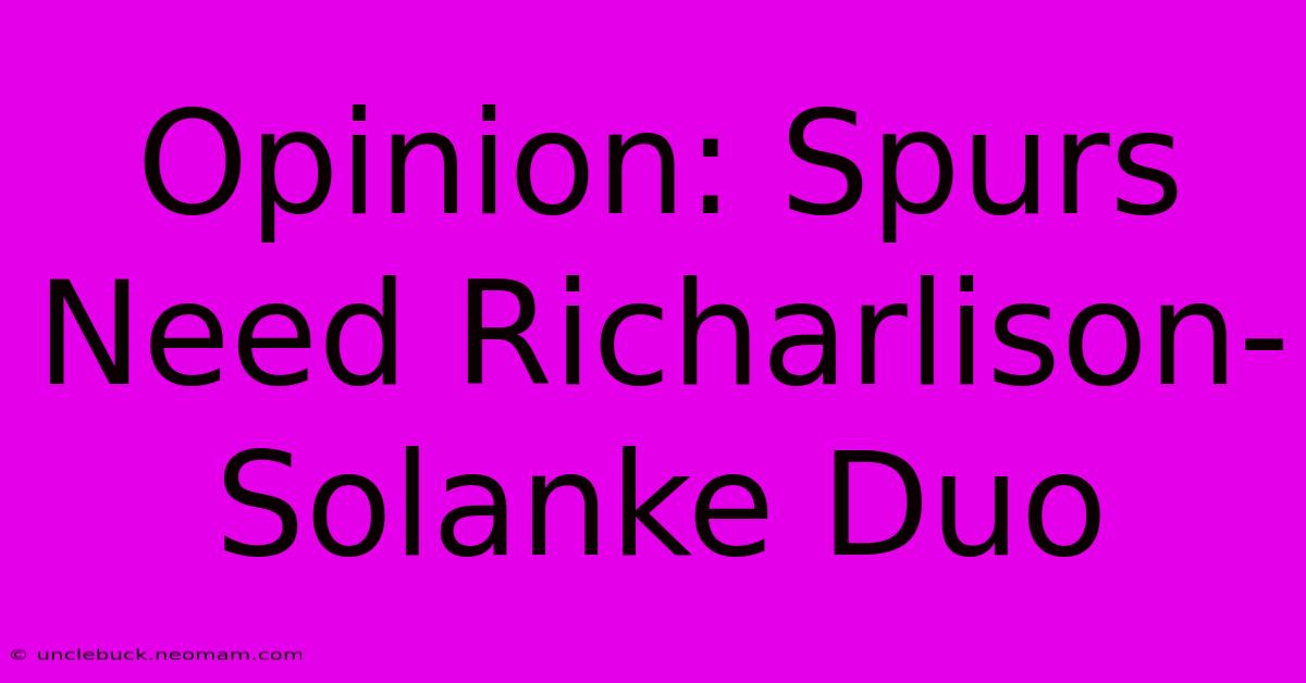 Opinion: Spurs Need Richarlison-Solanke Duo