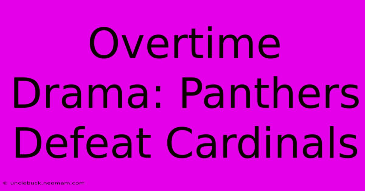 Overtime Drama: Panthers Defeat Cardinals